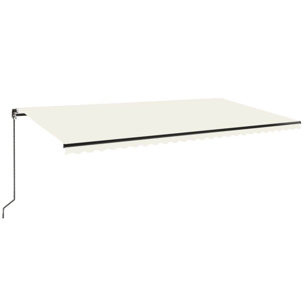 vidaXL Τέντα Συρόμενη Χειροκίνητη με LED Κρεμ 600 x 350 εκ.
