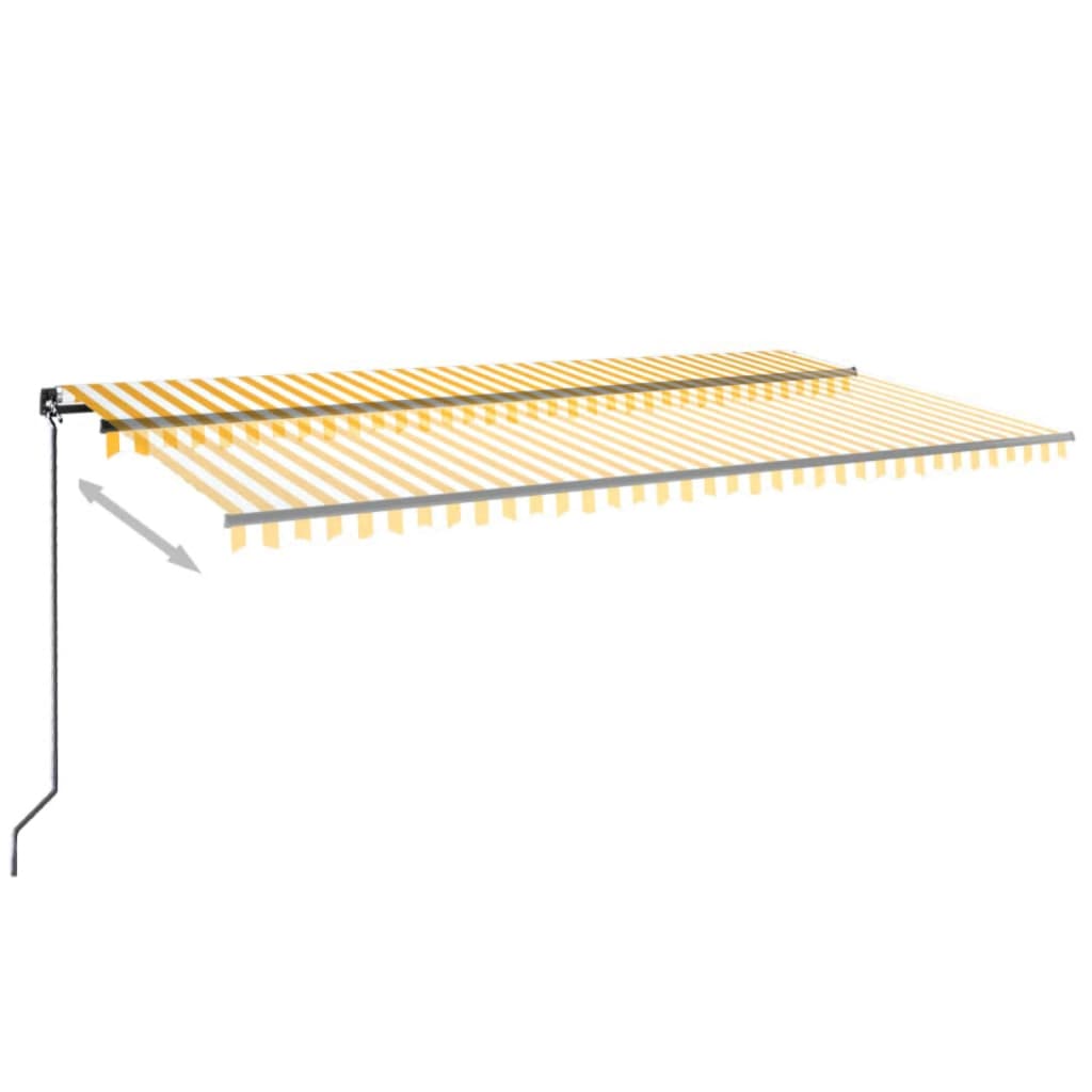 vidaXL Τέντα Συρόμενη Χειροκίνητη με LED Κίτρινο / Λευκό 600x350 εκ.