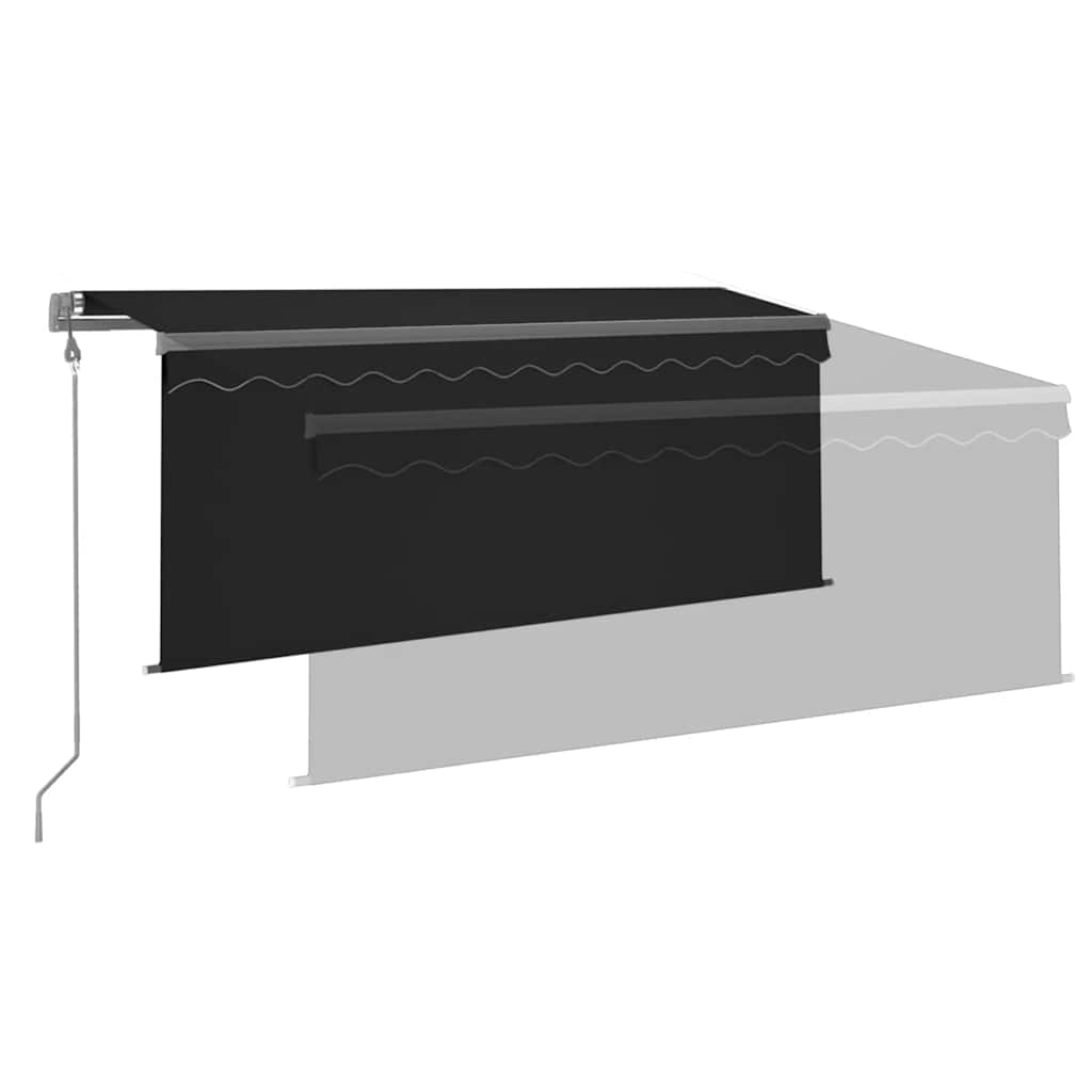 vidaXL Τέντα Αυτόμ. με Σκίαστρo/LED/Αισθ. Ανέμου Ανθρακί 3,5 x 2,5 μ.