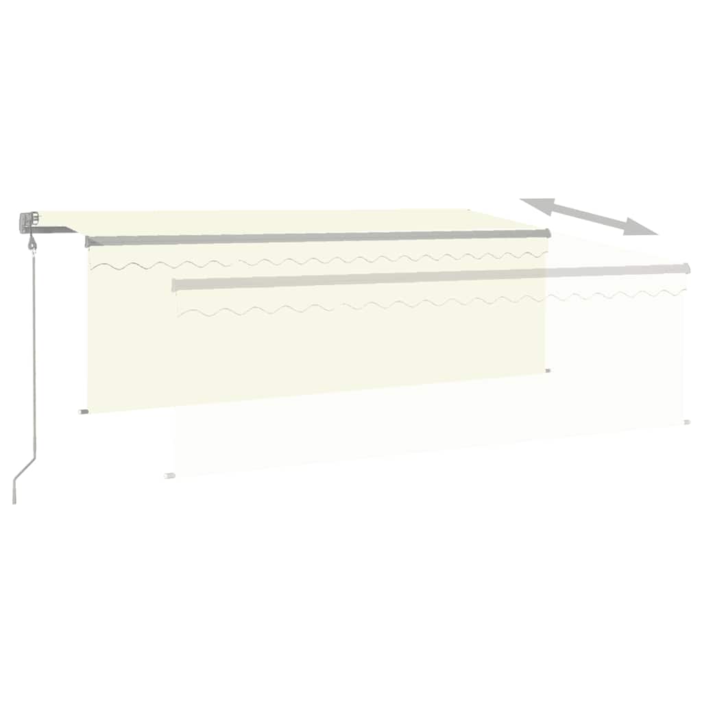 vidaXL Τέντα Αυτόματη με Σκίαστρο/LED/Αισθητήρα Ανέμου Κρεμ 4x3 μ.
