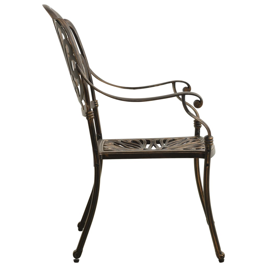 vidaXL Σετ Επίπλων Bistro 5 Τεμαχίων Μπρονζέ από Χυτό Αλουμίνιο