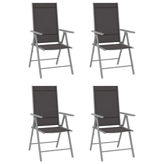 vidaXL Σετ Τραπεζαρίας Κήπου 5 Τεμαχίων Ασημί / Μαύρο από Αλουμίνιο