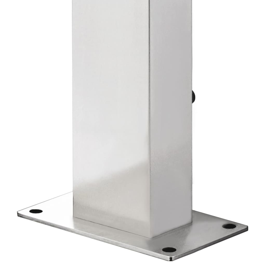 vidaXL Ντουζιέρα Κήπου με Καφέ Βάση 225 εκ. από Ανοξείδωτο Ατσάλι