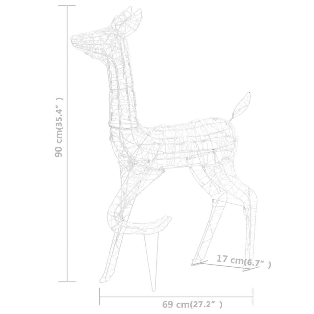 vidaXL Τάρανδοι Οικ. Ακρυλικός Χριστουγεννιάτικος 160 LED Ψυχρό Λευκό