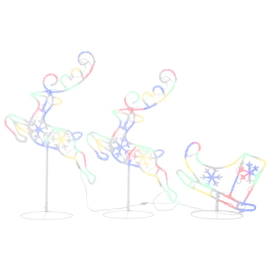 vidaXL Χριστ. Τάρανδος & Έλκηθρο Πολύχρωμος 260x21x87εκ. Ακρυλικό