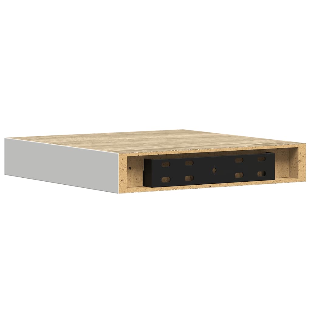vidaXL Ράφι Τοίχου Δρυς και Άσπρο 23 x 23,5 x 3,8 εκ. από MDF