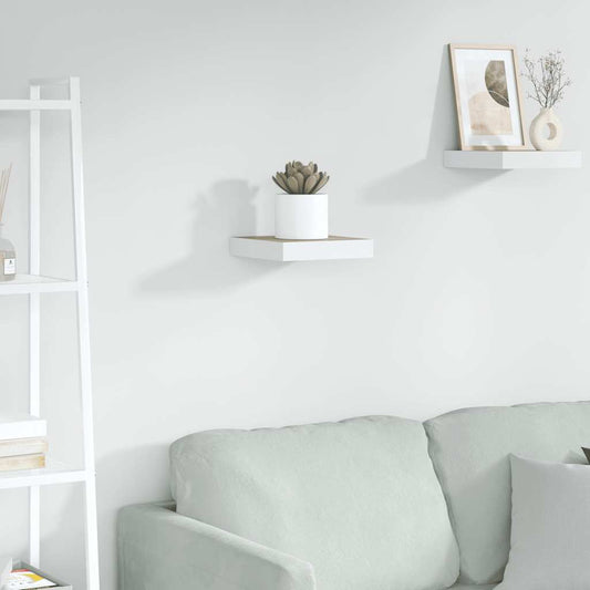 vidaXL Ράφι Τοίχου Δρυς και Άσπρο 23 x 23,5 x 3,8 εκ. από MDF