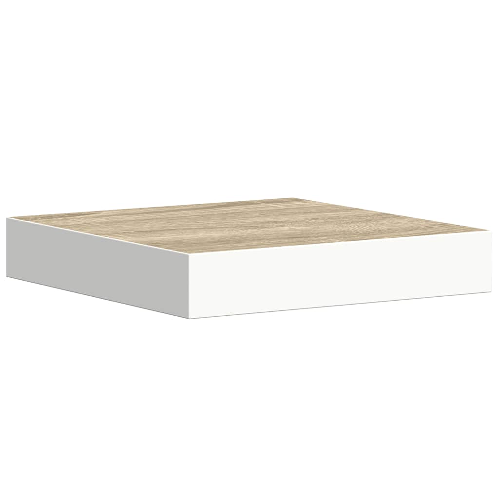 vidaXL Ράφια Τοίχου 2 τεμ. Δρυς και Άσπρο 23x23,5x3,8 εκ. MDF