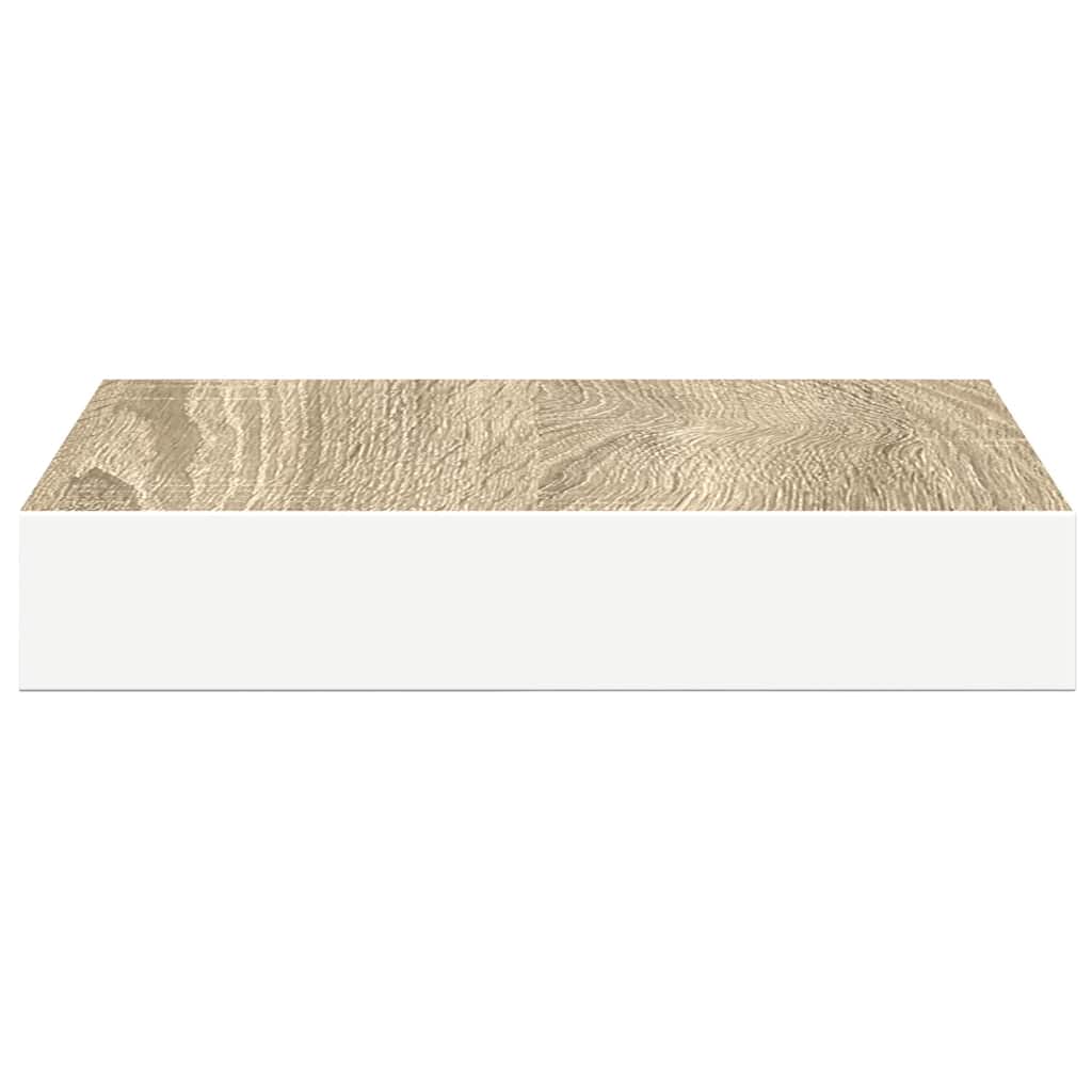 vidaXL Ράφια Τοίχου 4 τεμ. Δρυς και Άσπρο 23x23,5x3,8 εκ. MDF