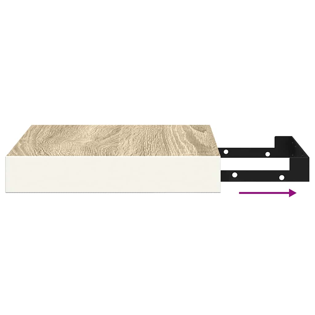 vidaXL Ράφια Τοίχου 4 τεμ. Δρυς και Άσπρο 23x23,5x3,8 εκ. MDF
