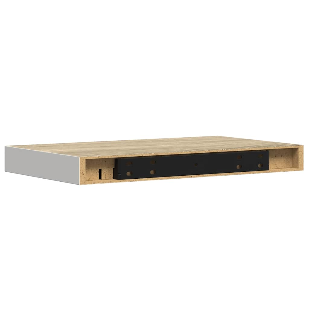 vidaXL Ράφια Τοίχου 4 τεμ. Δρυς/Άσπρο 40x23,5x3,8 εκ. MDF