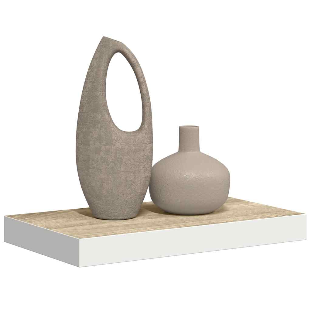 vidaXL Ράφι Τοίχου Δρυς/Άσπρο 50x23,5x3,8 εκ. MDF