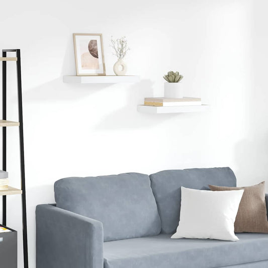 vidaXL Ράφια Τοίχου 2 τεμ. Δρυς/Άσπρο 50x23,5x3,8 εκ. MDF