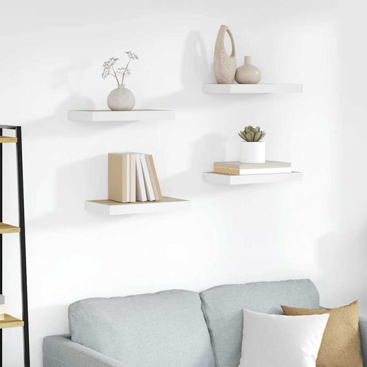 vidaXL Ράφια Τοίχου 4 τεμ. Δρυς/Άσπρο 50x23,5x3,8 εκ. MDF