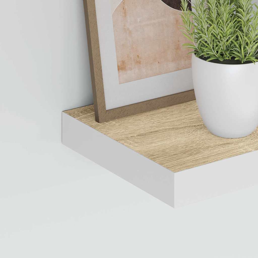 vidaXL Ράφι Τοίχου Δρυς/Άσπρο 60x23,5x3,8 εκ. MDF