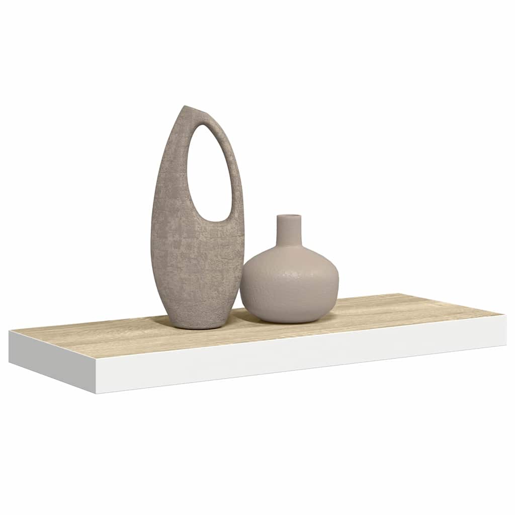 vidaXL Ράφι Τοίχου Δρυς/Άσπρο 60x23,5x3,8 εκ. MDF