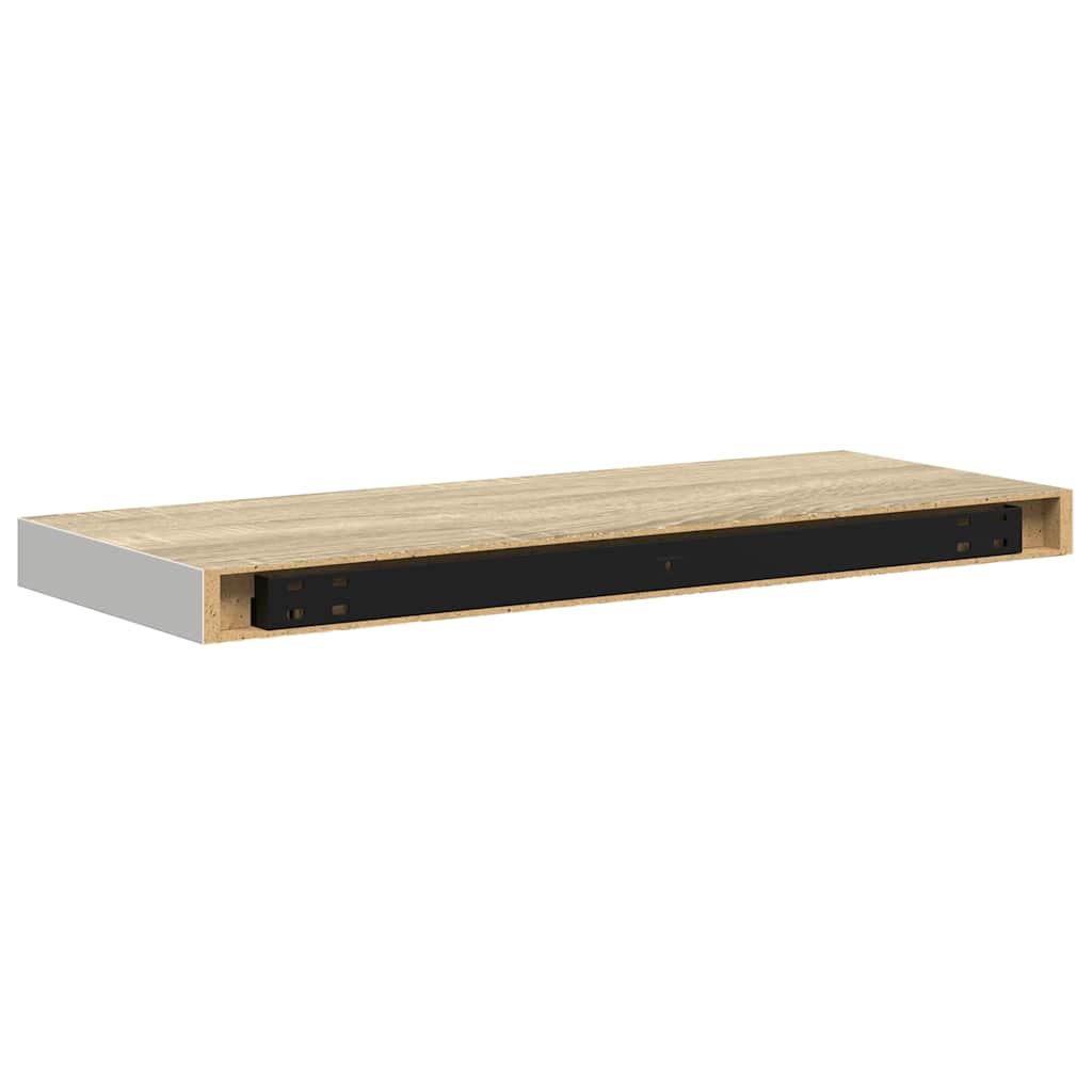 vidaXL Ράφι Τοίχου Δρυς/Άσπρο 60x23,5x3,8 εκ. MDF