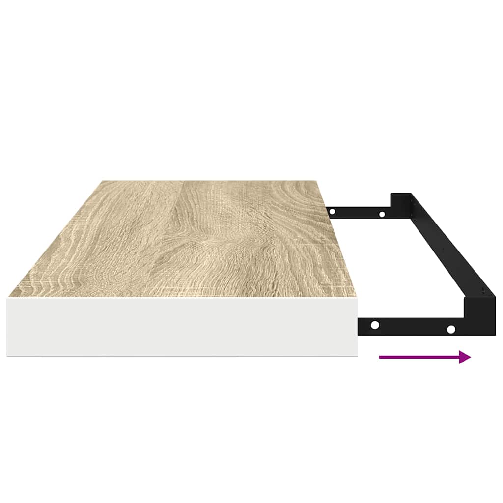 vidaXL Ράφι Τοίχου Δρυς/Άσπρο 60x23,5x3,8 εκ. MDF