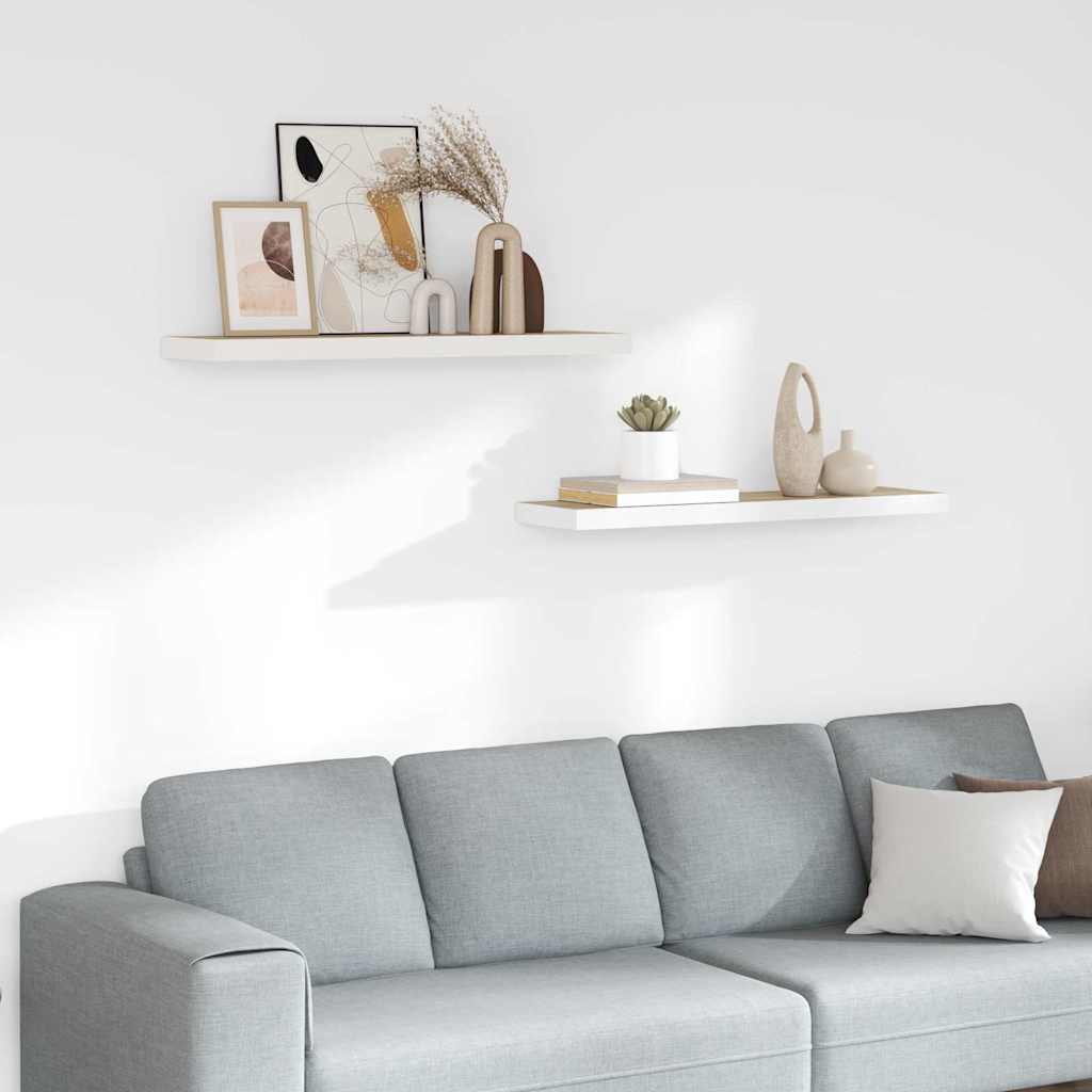 vidaXL Ράφια Τοίχου 2 τεμ. Δρυς/Λευκό 80x23,5x3,8 εκ. MDF