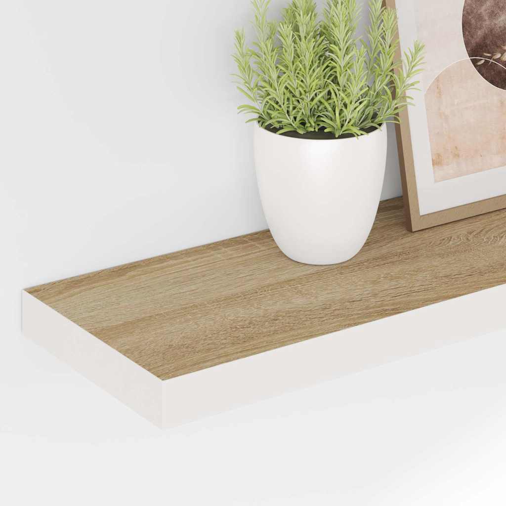 vidaXL Ράφια Τοίχου 4 τεμ. Δρυς/Λευκό 80x23,5x3,8 εκ. MDF