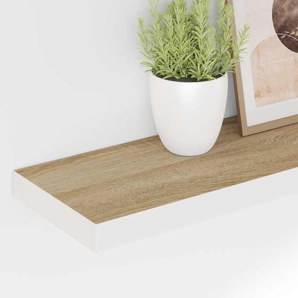 vidaXL Ράφια Τοίχου 2 τεμ. Δρυς/Λευκό 120x23,5x3,8 εκ. MDF