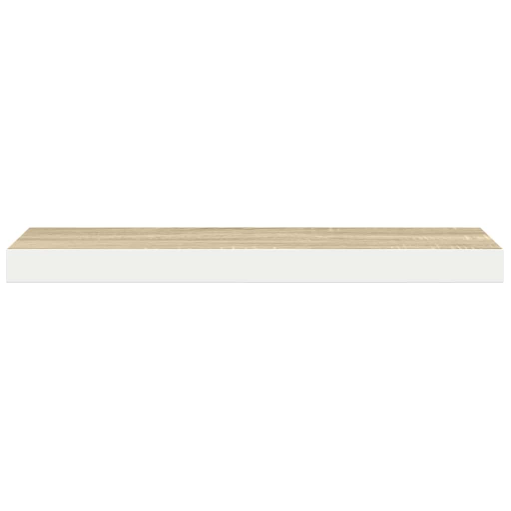 vidaXL Ράφια Τοίχου 2 τεμ. Δρυς/Λευκό 120x23,5x3,8 εκ. MDF