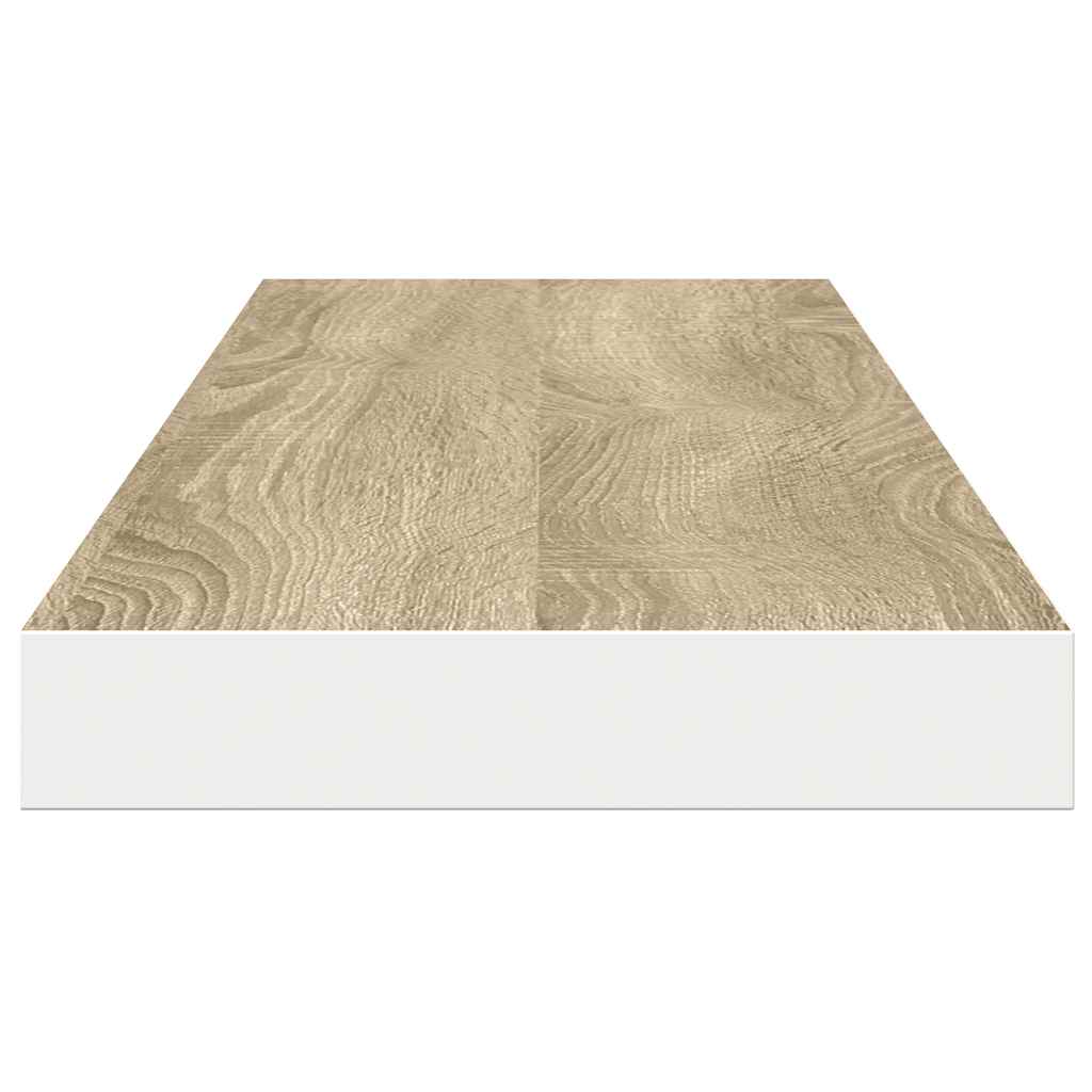vidaXL Ράφια Τοίχου 2 τεμ. Δρυς/Λευκό 120x23,5x3,8 εκ. MDF