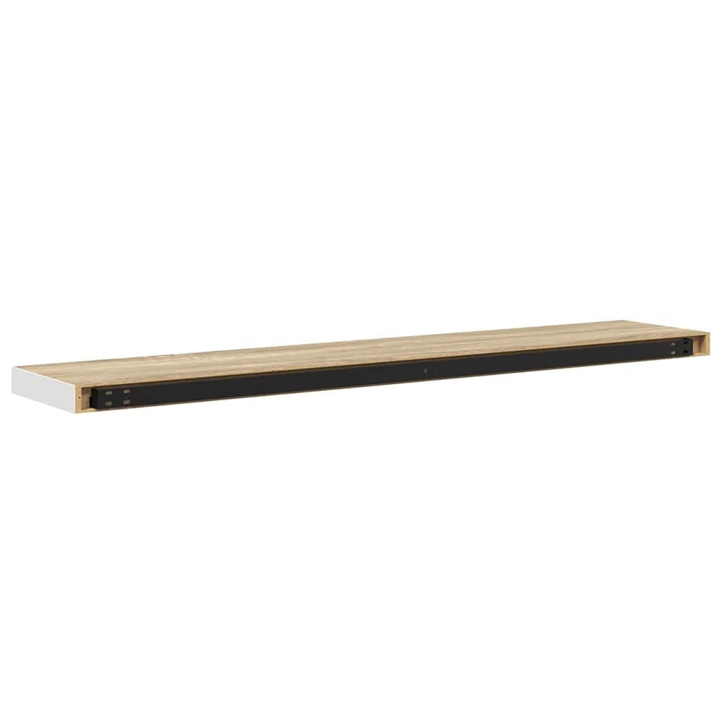 vidaXL Ράφια Τοίχου 2 τεμ. Δρυς/Λευκό 120x23,5x3,8 εκ. MDF
