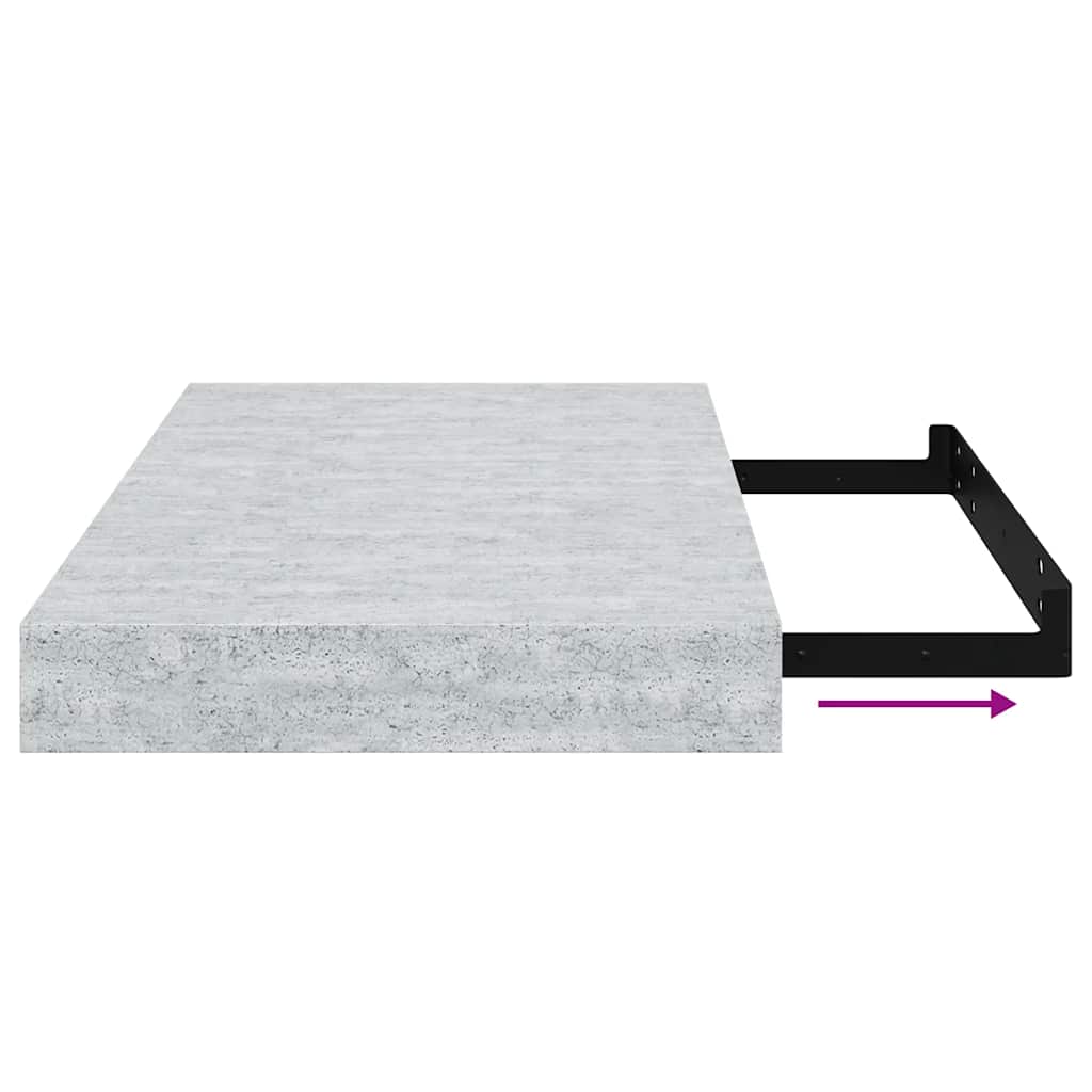 vidaXL Ράφι Τοίχου Γκρι Σκυροδέματος 40x23,5x3,8 εκ. MDF