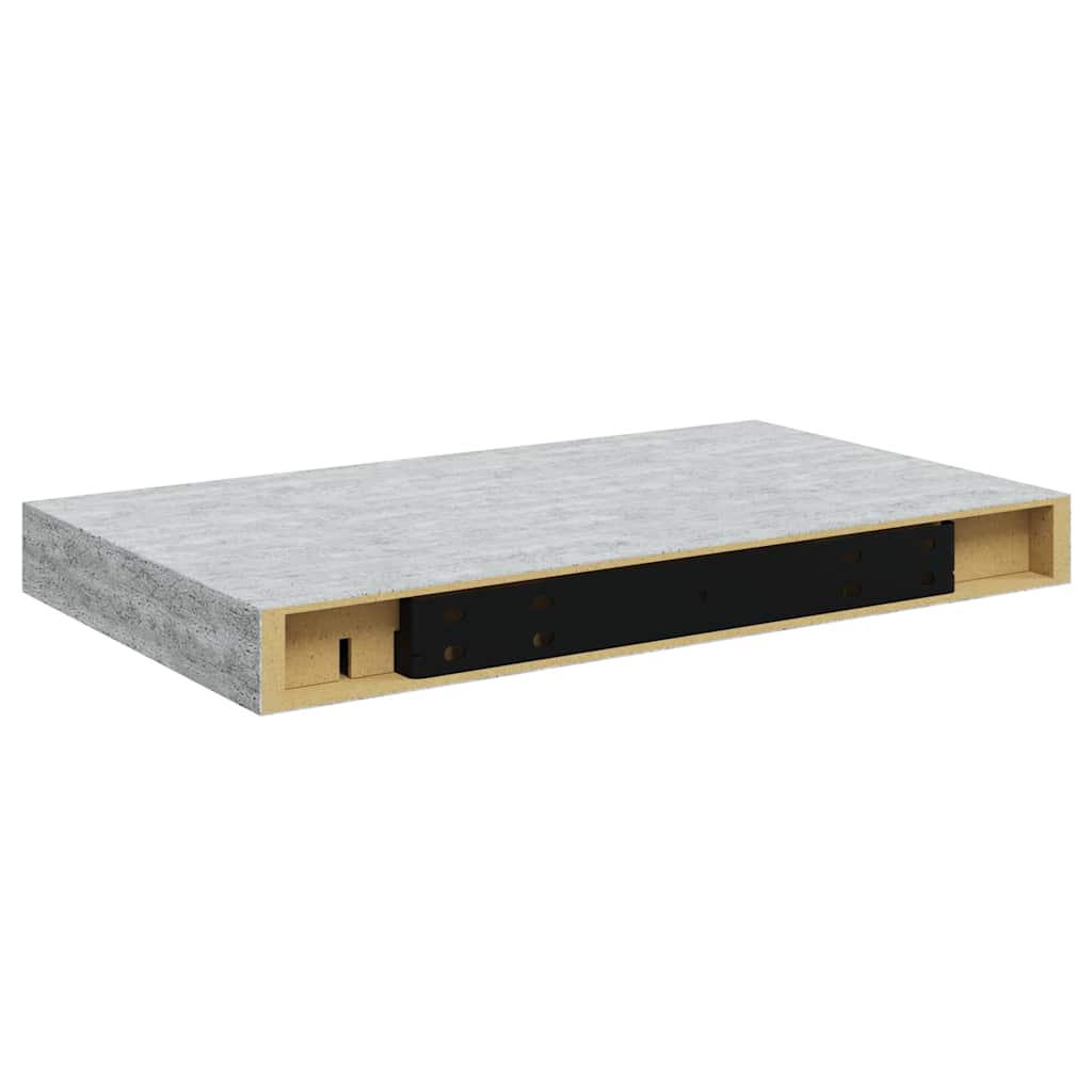 vidaXL Ράφια Τοίχου 2 τεμ. Γκρι Σκυροδέματος 40x23x3,8 εκ. MDF