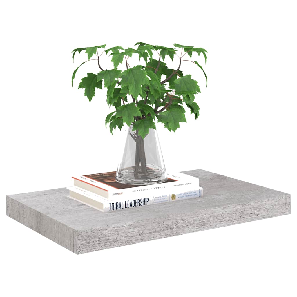 vidaXL Ράφι Τοίχου Γκρι Σκυροδέματος 50x23,5x3,8 εκ. από MDF
