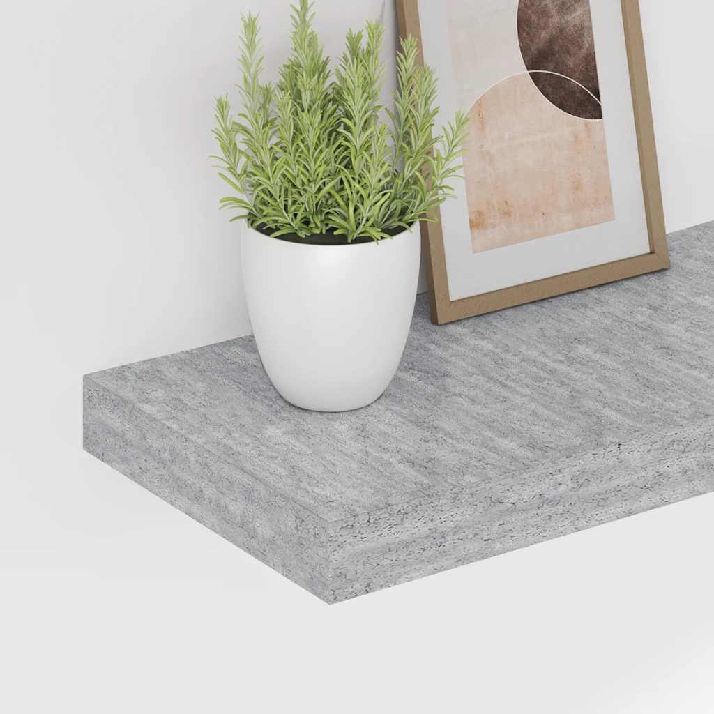 vidaXL Ράφι Τοίχου Γκρι Σκυροδέματος 60x23,5x3,8 εκ. από MDF