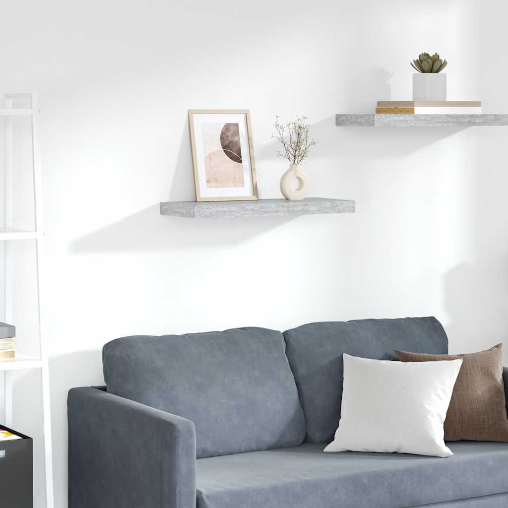 vidaXL Ράφι Τοίχου Γκρι Σκυροδέματος 60x23,5x3,8 εκ. από MDF