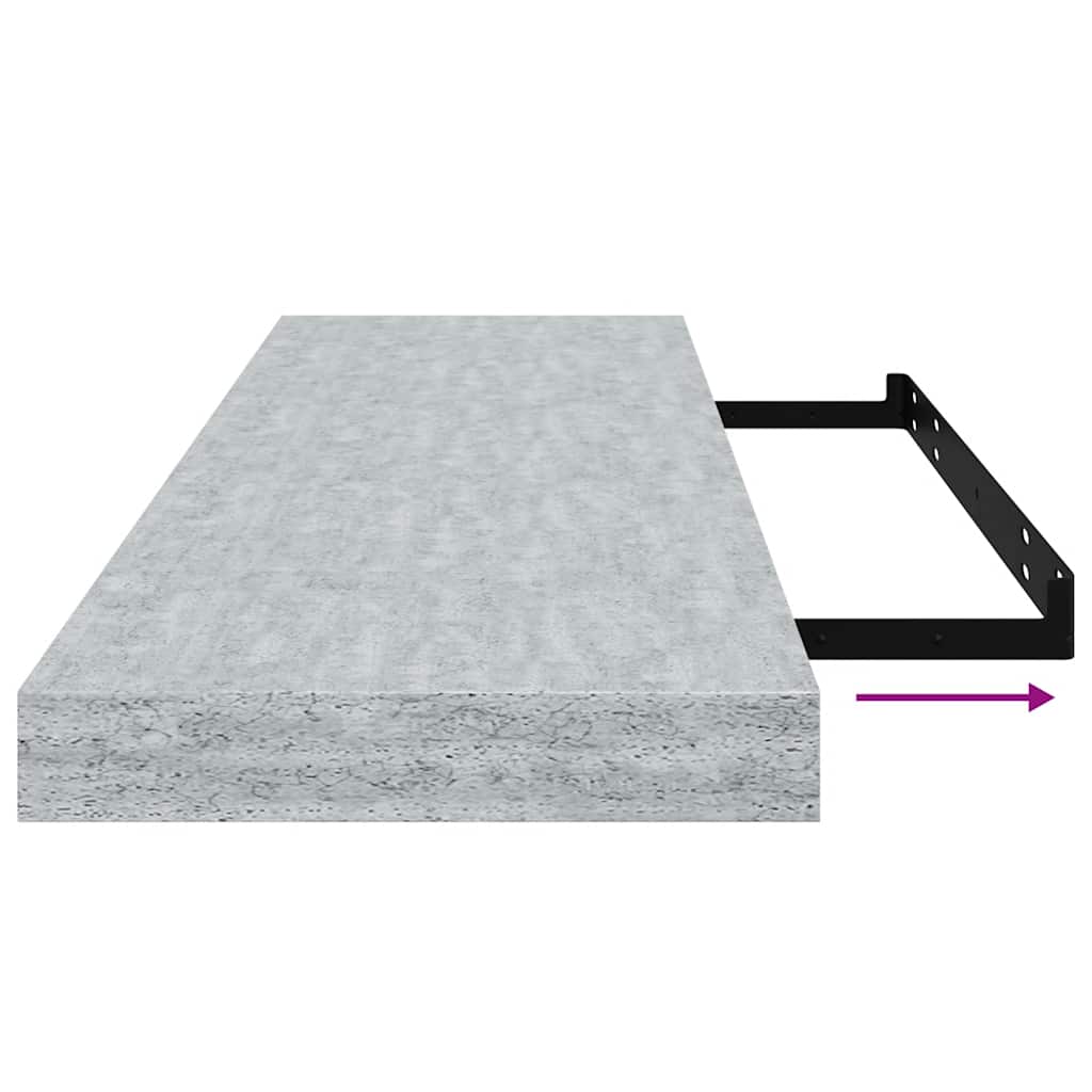 vidaXL Ράφι Τοίχου Γκρι Σκυροδέματος 80x23,5x3,8 εκ. από MDF