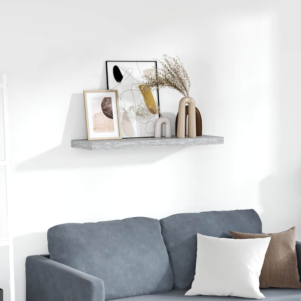 vidaXL Ράφι Τοίχου Γκρι Σκυροδέματος 80x23,5x3,8 εκ. από MDF