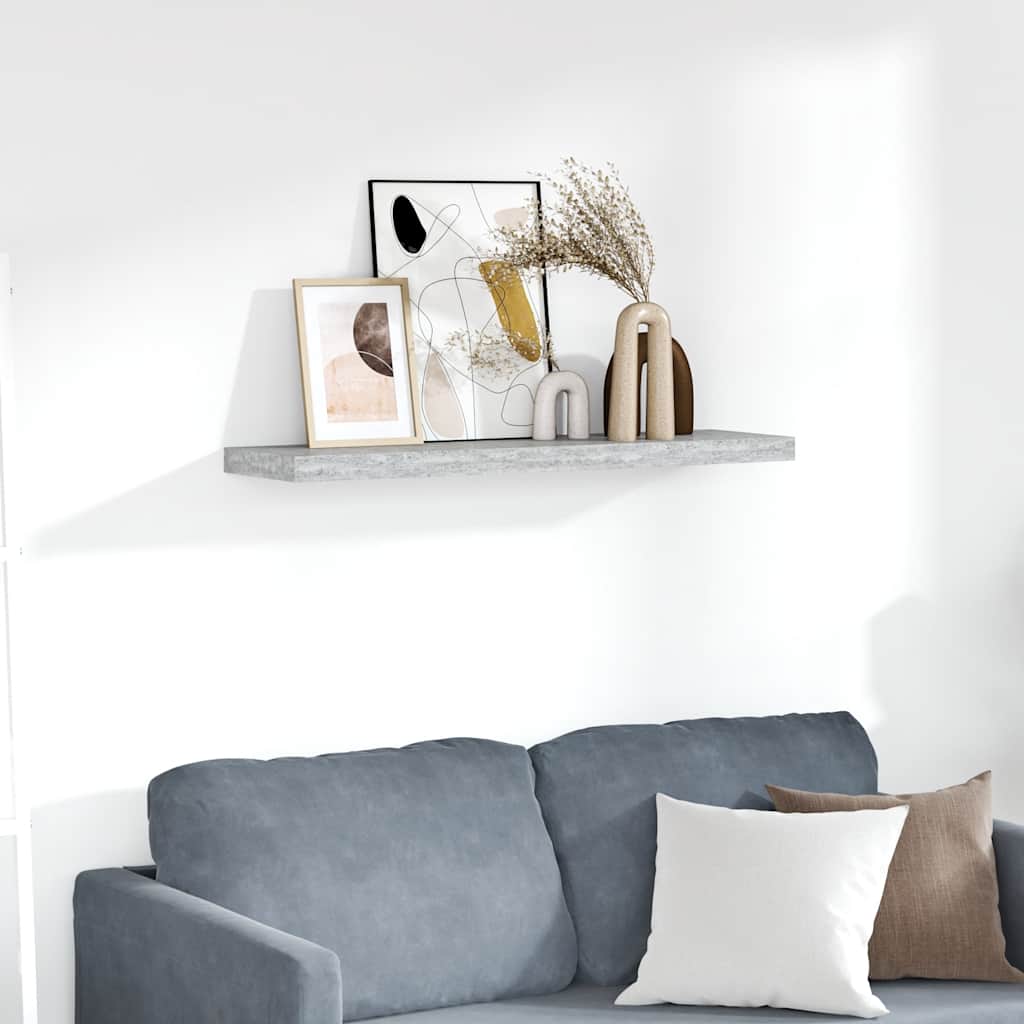 vidaXL Ράφι Τοίχου Γκρι Σκυροδέματος 90 x 23,5 x 3,8 εκ. από MDF
