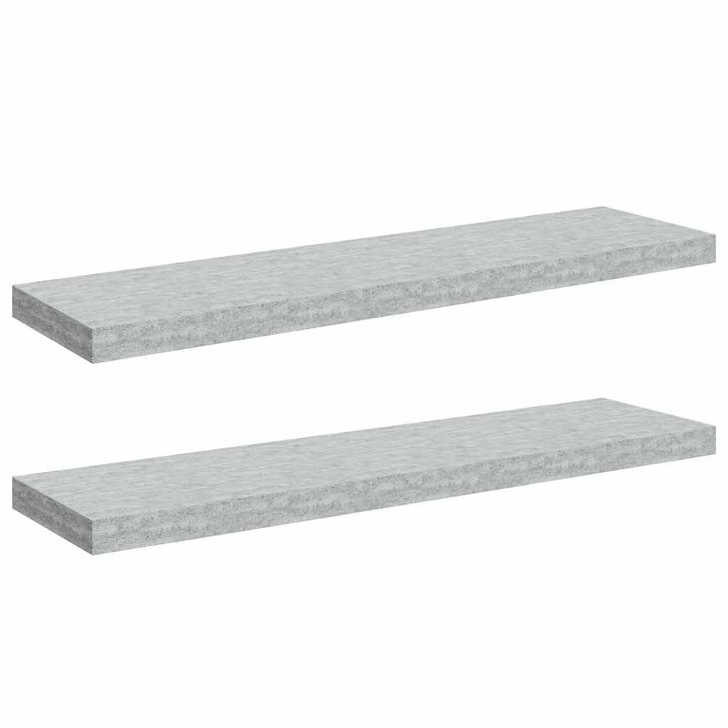 vidaXL Ράφια Τοίχου 2 τεμ. Γκρι Σκυροδέματος 90 x 23,5 x 3,8 εκ. MDF