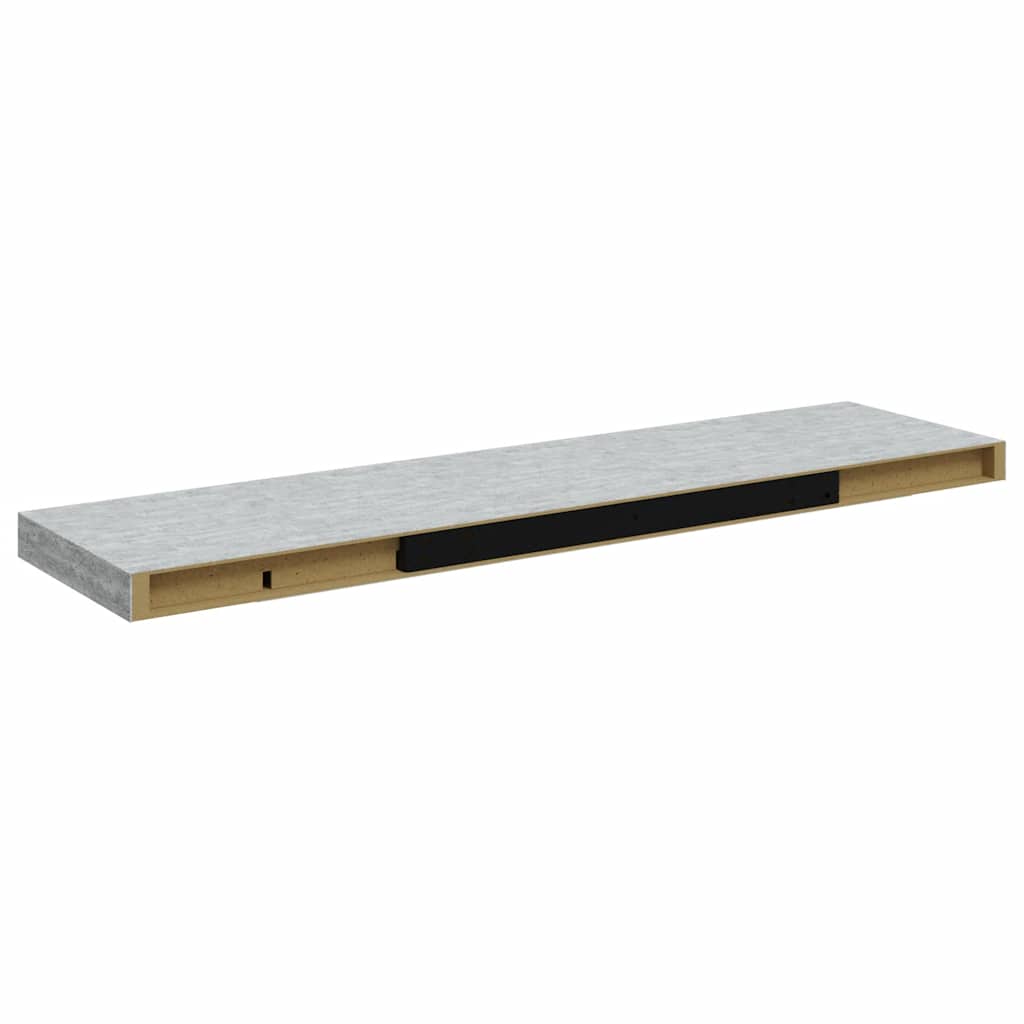 vidaXL Ράφια Τοίχου 2 τεμ. Γκρι Σκυροδέματος 90 x 23,5 x 3,8 εκ. MDF