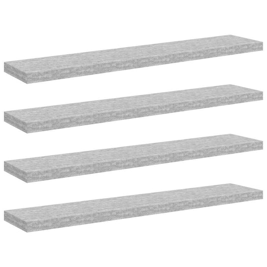 vidaXL Ράφια Τοίχου 4 τεμ. Γκρι Σκυροδέματος 120x23,5x3,8 εκ. MDF