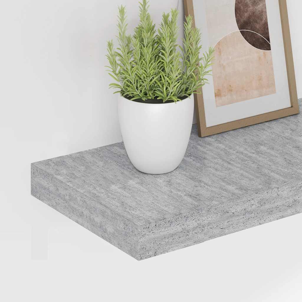 vidaXL Ράφια Τοίχου 4 τεμ. Γκρι Σκυροδέματος 120x23,5x3,8 εκ. MDF