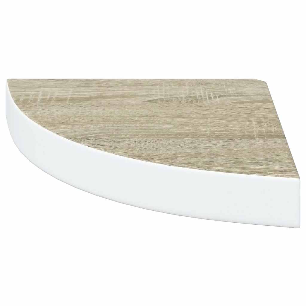 vidaXL Ράφι Τοίχου Γωνιακό Δρυς/Λευκό 25 x 25 x 3,8 εκ από MDF