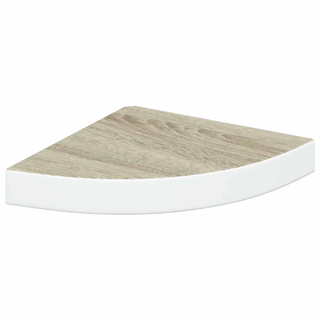 vidaXL Ράφια Τοίχου Γωνιακά 4 τεμ. Δρυς/Λευκό 25 x 25 x 3,8 εκ από MDF