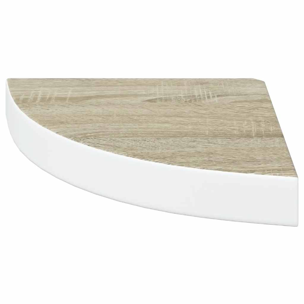 vidaXL Ράφια Τοίχου Γωνιακά 4 τεμ. Δρυς/Λευκό 25 x 25 x 3,8 εκ από MDF