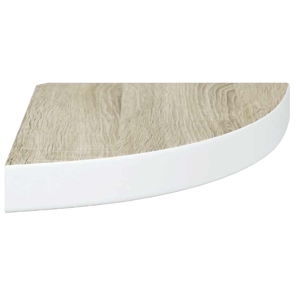 vidaXL Ράφια Τοίχου Γωνιακά 4 τεμ. Δρυς/Λευκό 25 x 25 x 3,8 εκ από MDF