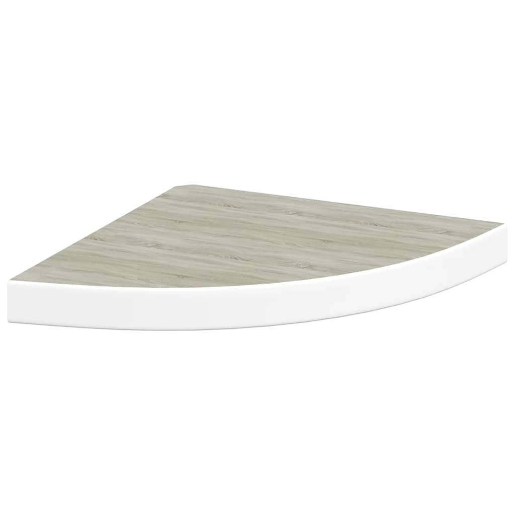 vidaXL Ράφια Τοίχου Γωνιακά 4 τεμ. Δρυς/Λευκό 35x35x3,8 εκ από MDF