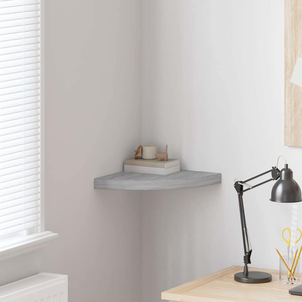 vidaXL Ράφι Τοίχου Γωνιακό Γκρι Σκυροδέματος 35x35x3,8 εκ από MDF