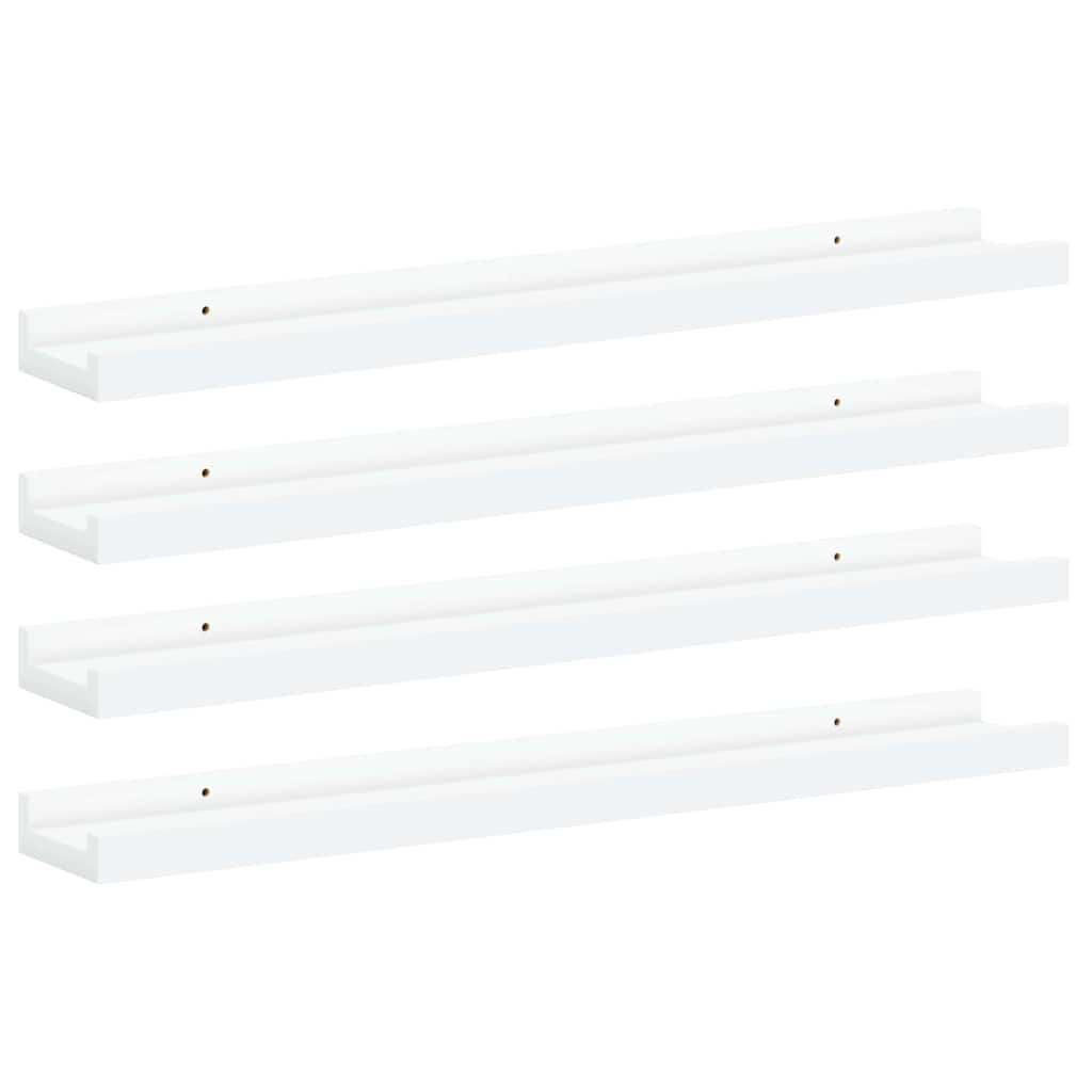 vidaXL Ράφια Τοίχου 4 τεμ. Γυαλιστερό Λευκό 60 x 9 x 3 εκ.Λευκά
