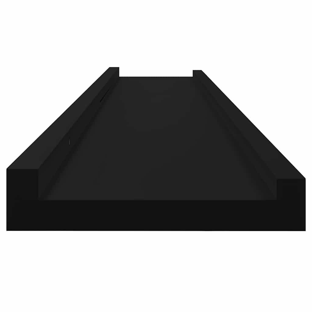 vidaXL Ράφια Τοίχου 2 τεμ. Μαύρα 100 x 9 x 3 εκ.