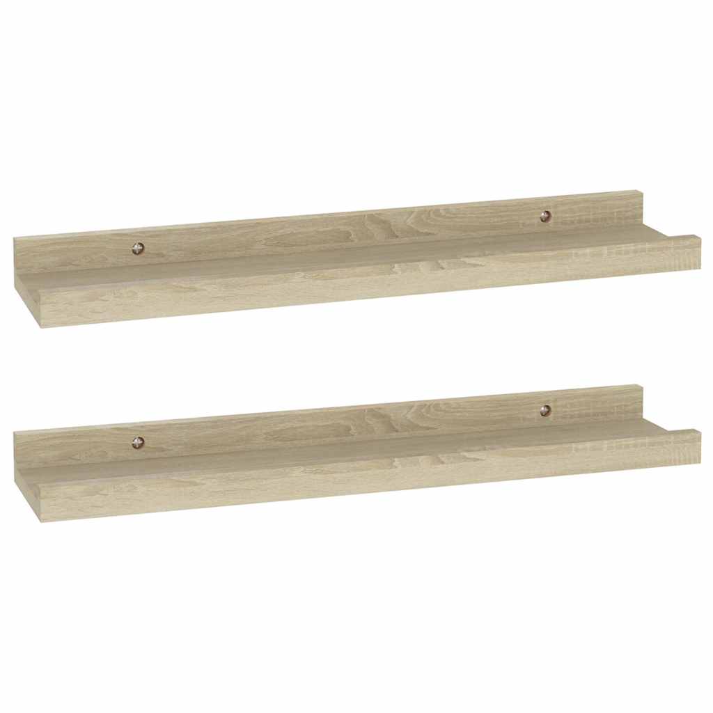 vidaXL Ράφια Τοίχου 2 τεμ. Sonoma Δρυς 40x9x3 εκ.