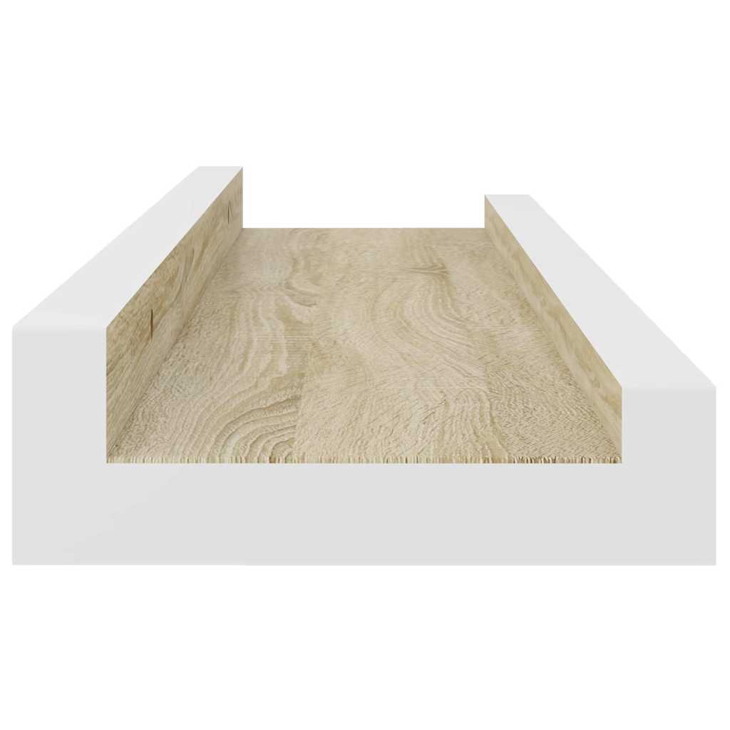 vidaXL Ράφια Τοίχου 2 τεμ. Λευκό και Sonoma Δρυς 40 x 9 x 3 εκ.